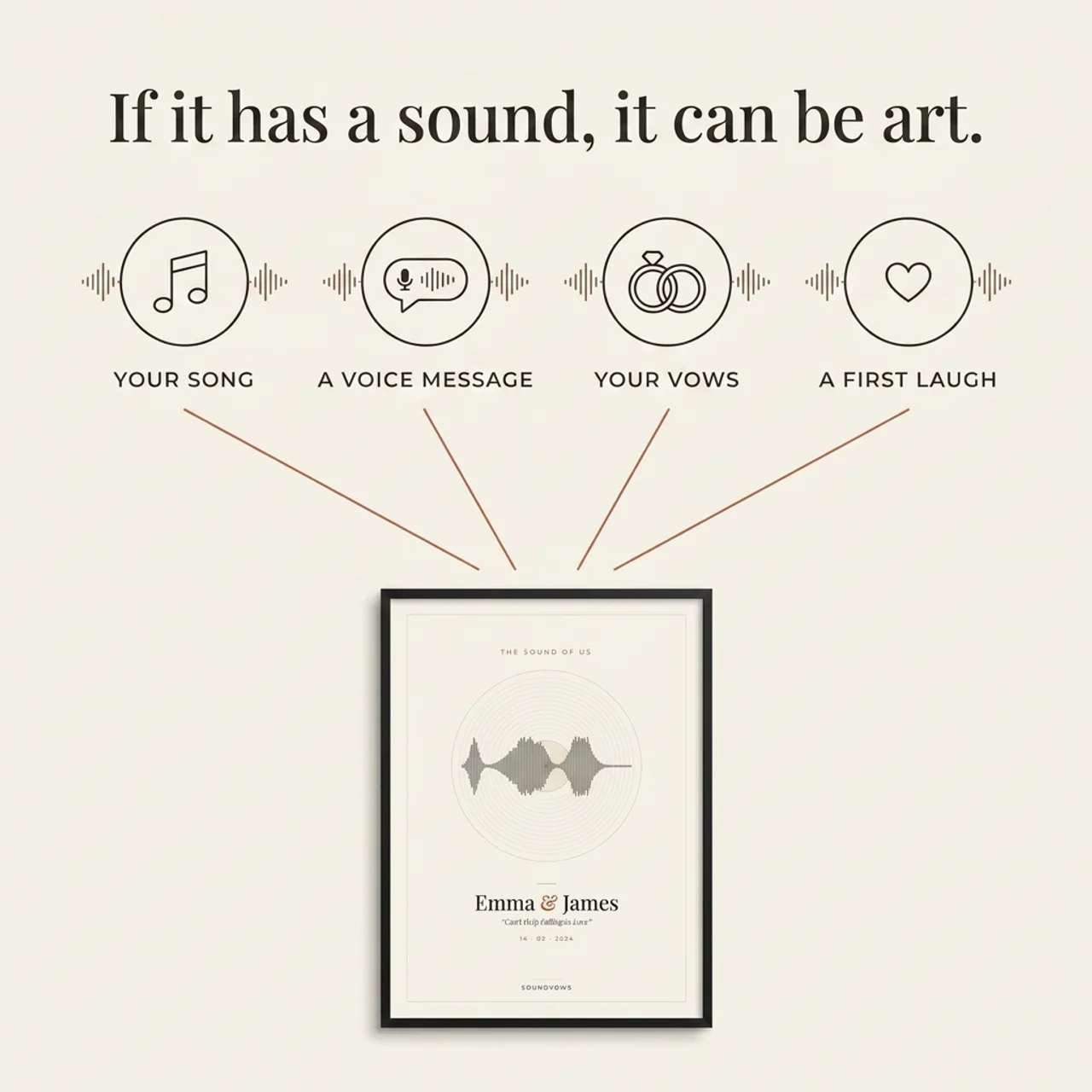 If it has a sound, it can be art — your song, a voice message, your vows, a first laugh
