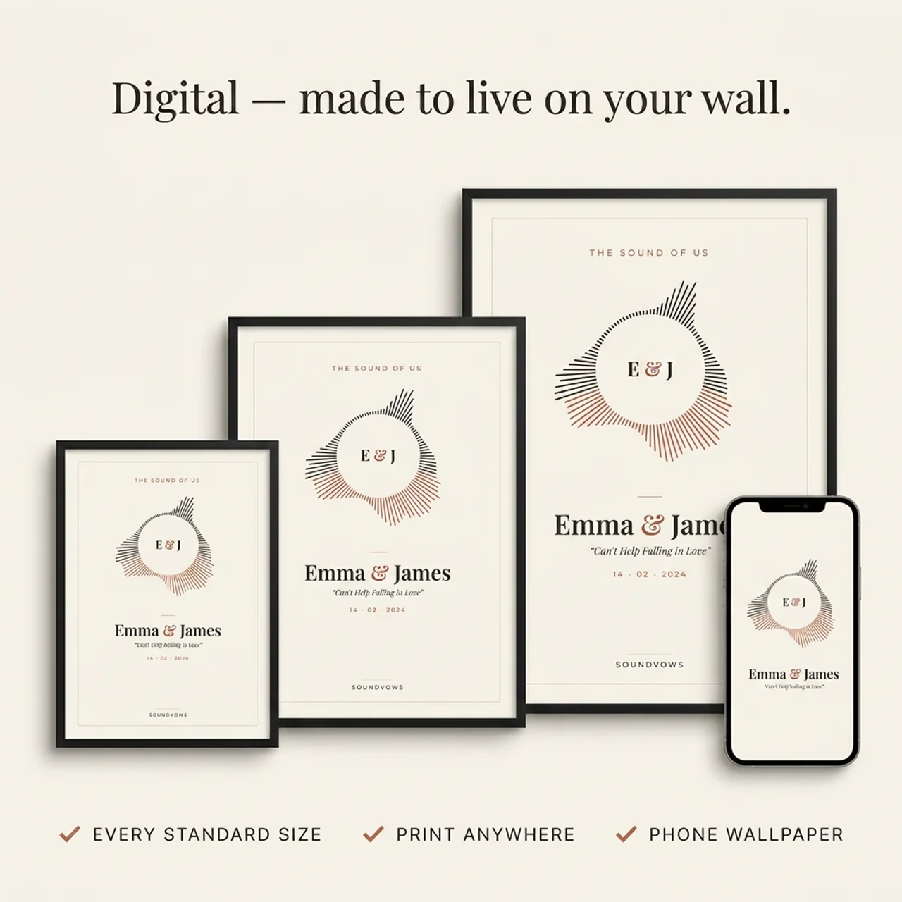 What you receive — print-ready in every size, print anywhere, plus a phone wallpaper
