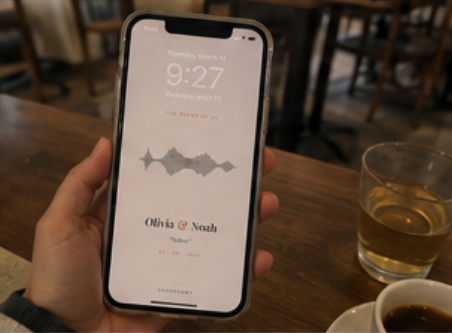 Customer photo — the piece as a phone wallpaper