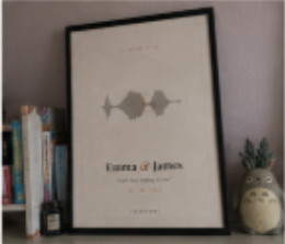 Customer photo — framed piece held up